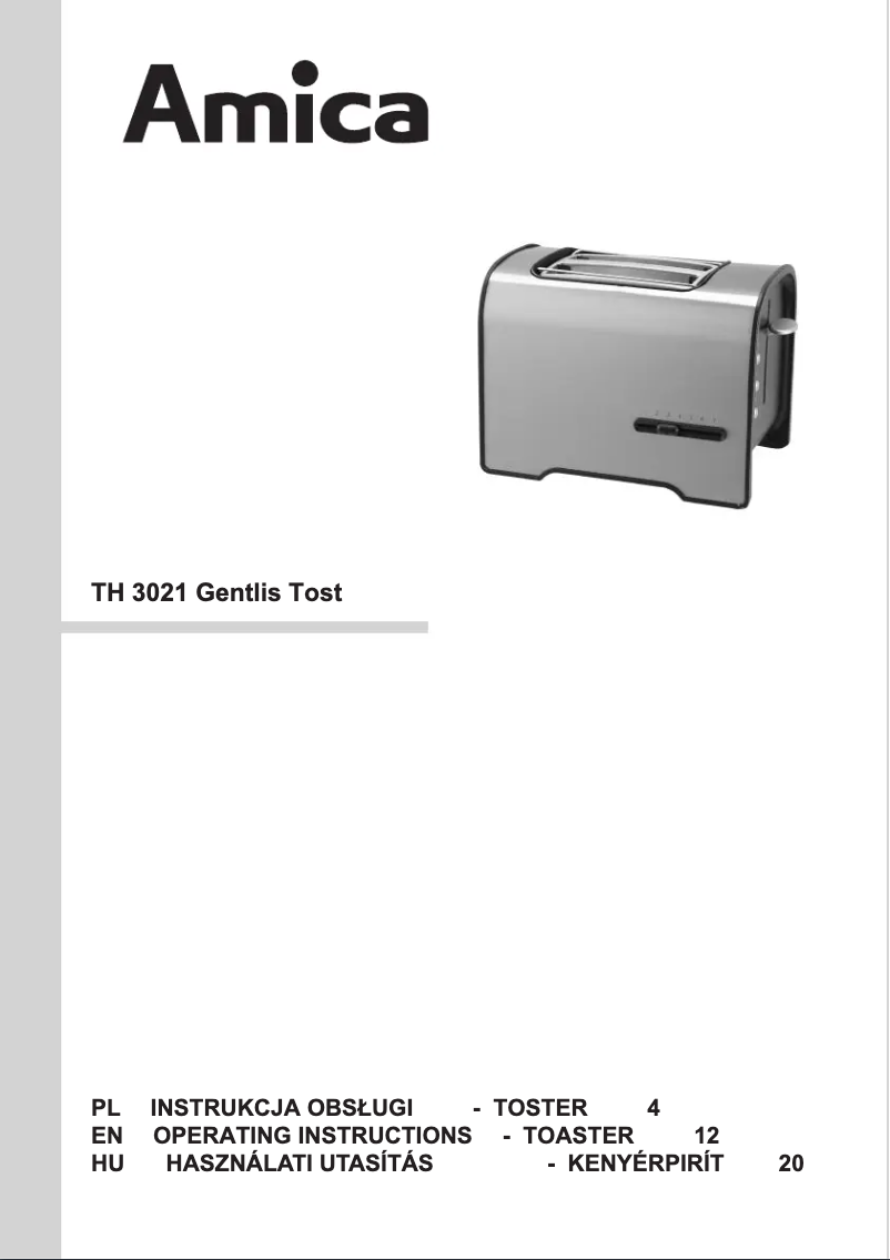 Página 1 del manual Manual de usuario Amica TH3021