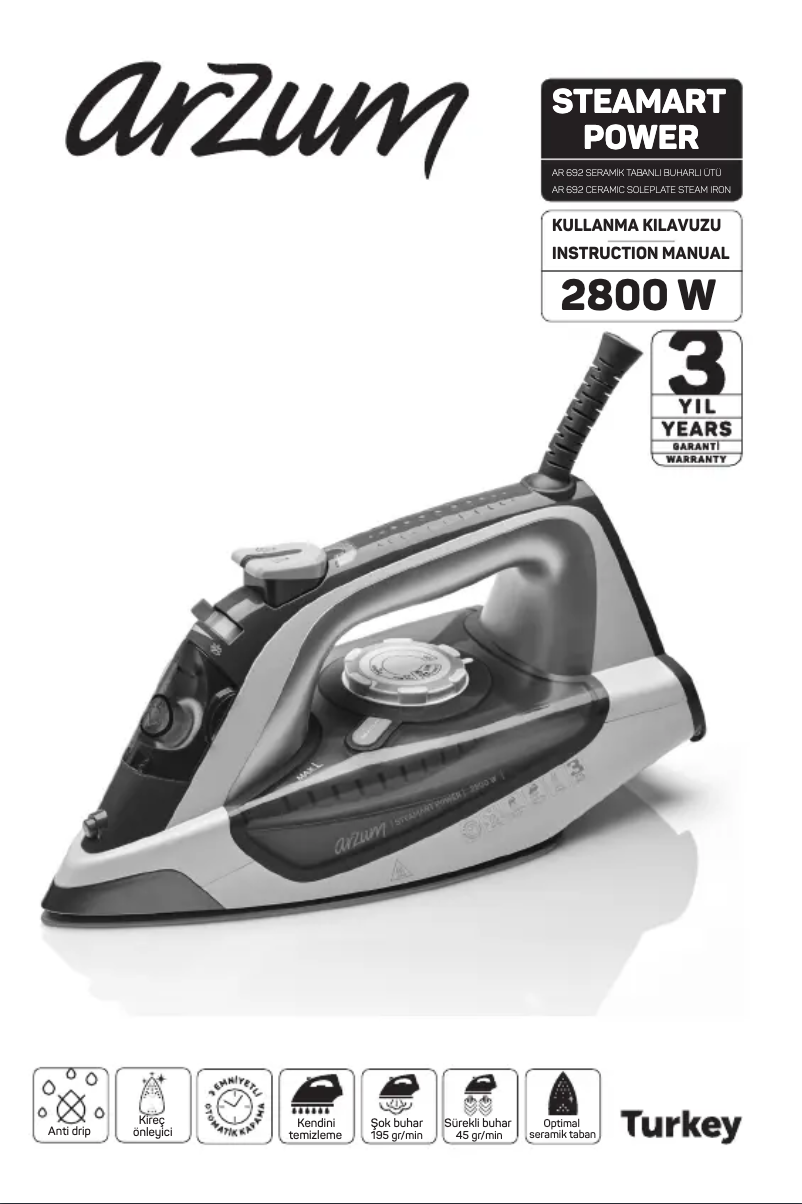 Página 1 del manual Manual de usuario Arzum Steamart Power AR692