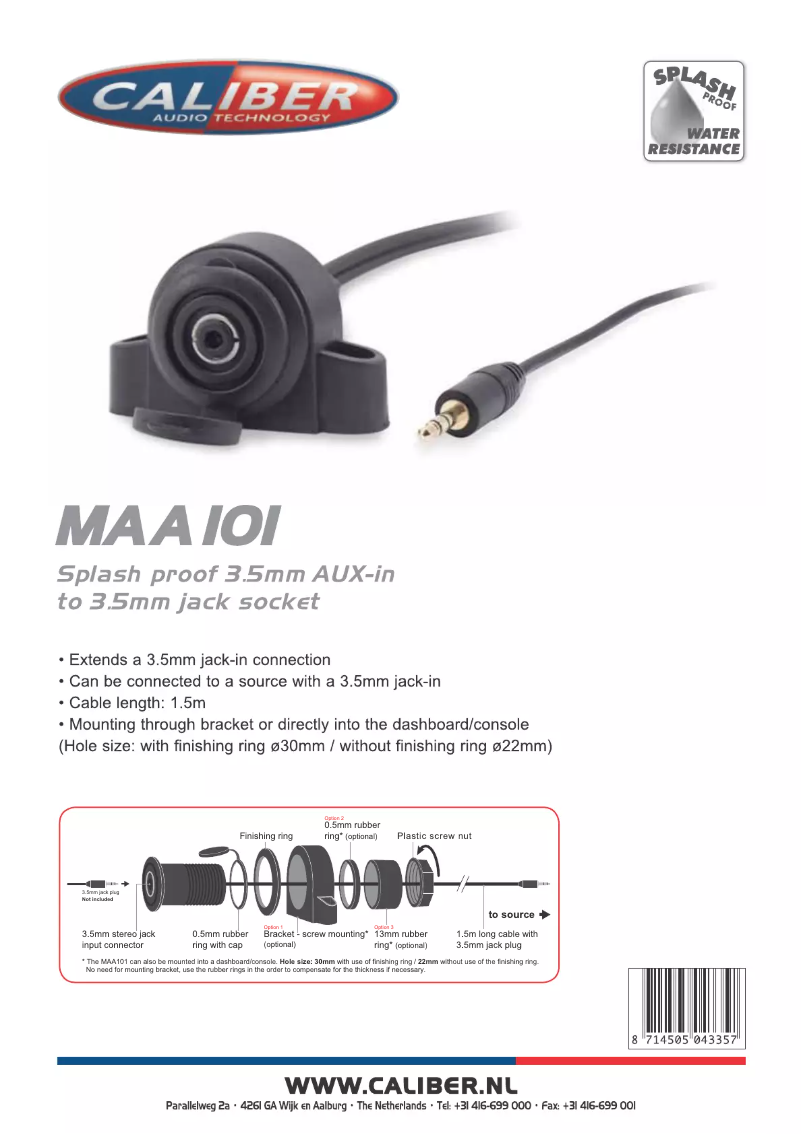 Página 1 del manual Manual de usuario Caliber MAA101