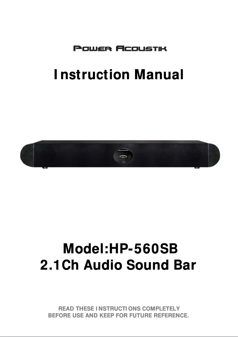 Imagen de la primera página del manual del dispositivo HP-560SB