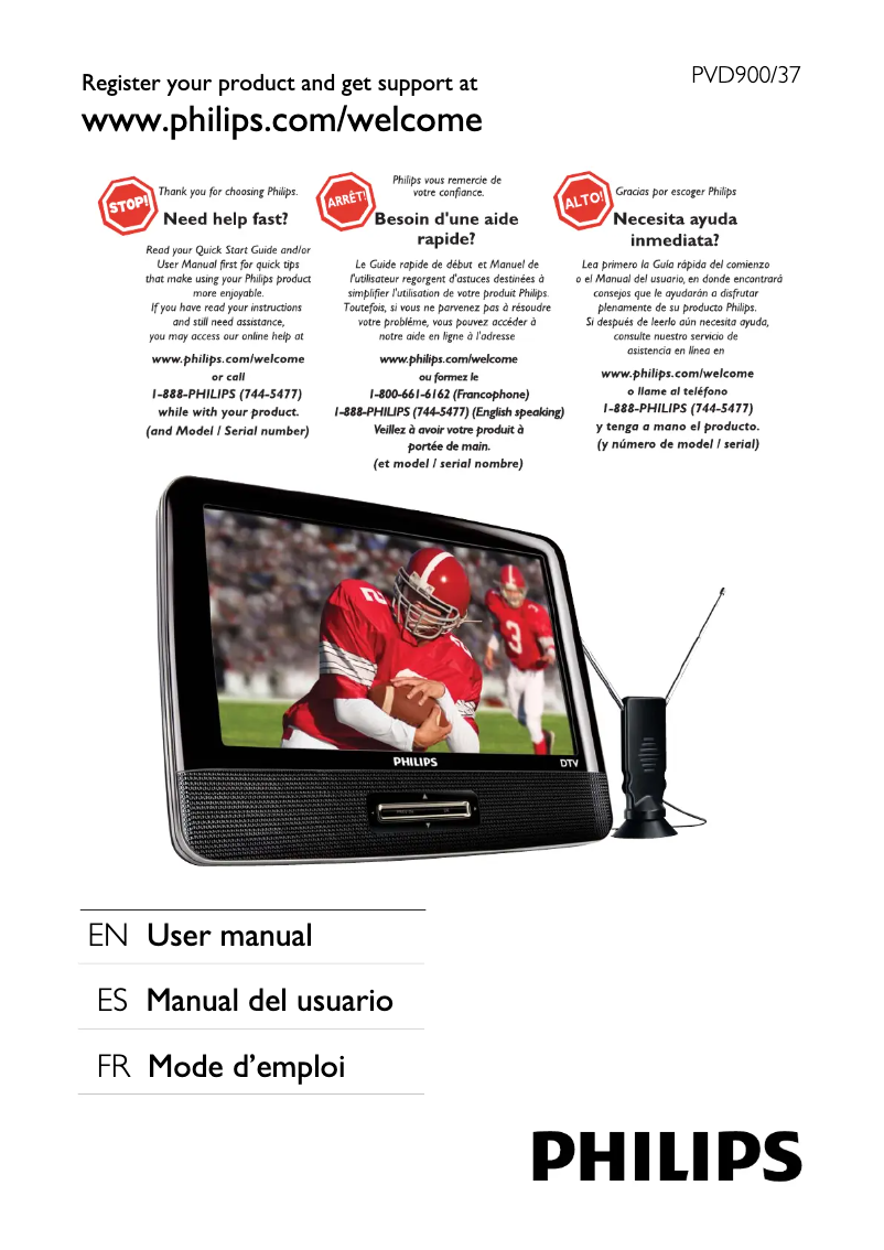 Página 1 del manual Manual de usuario Philips PVD900
