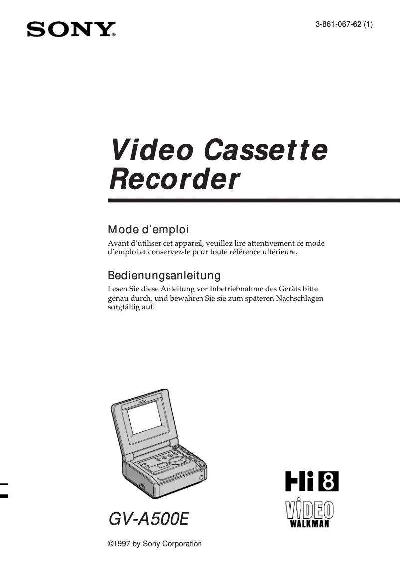 Página nº 1 - Manual de usuario Sony GV-A500E