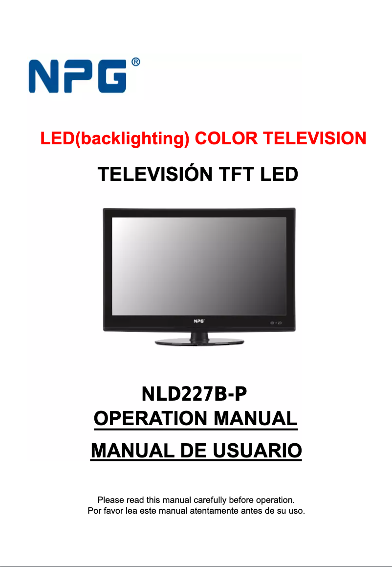 Página 1 del manual Manual de usuario NPG NLD-227B-P