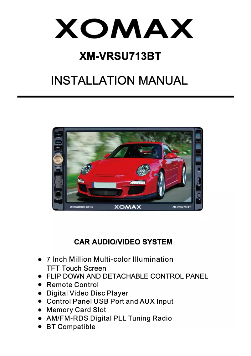 Imagen de la primera página del manual del dispositivo XM-VRSU713BT