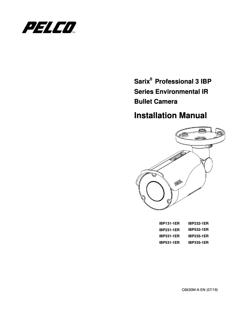 Imagen de la primera página del manual del dispositivo Sarix Professional IBP331-1ER