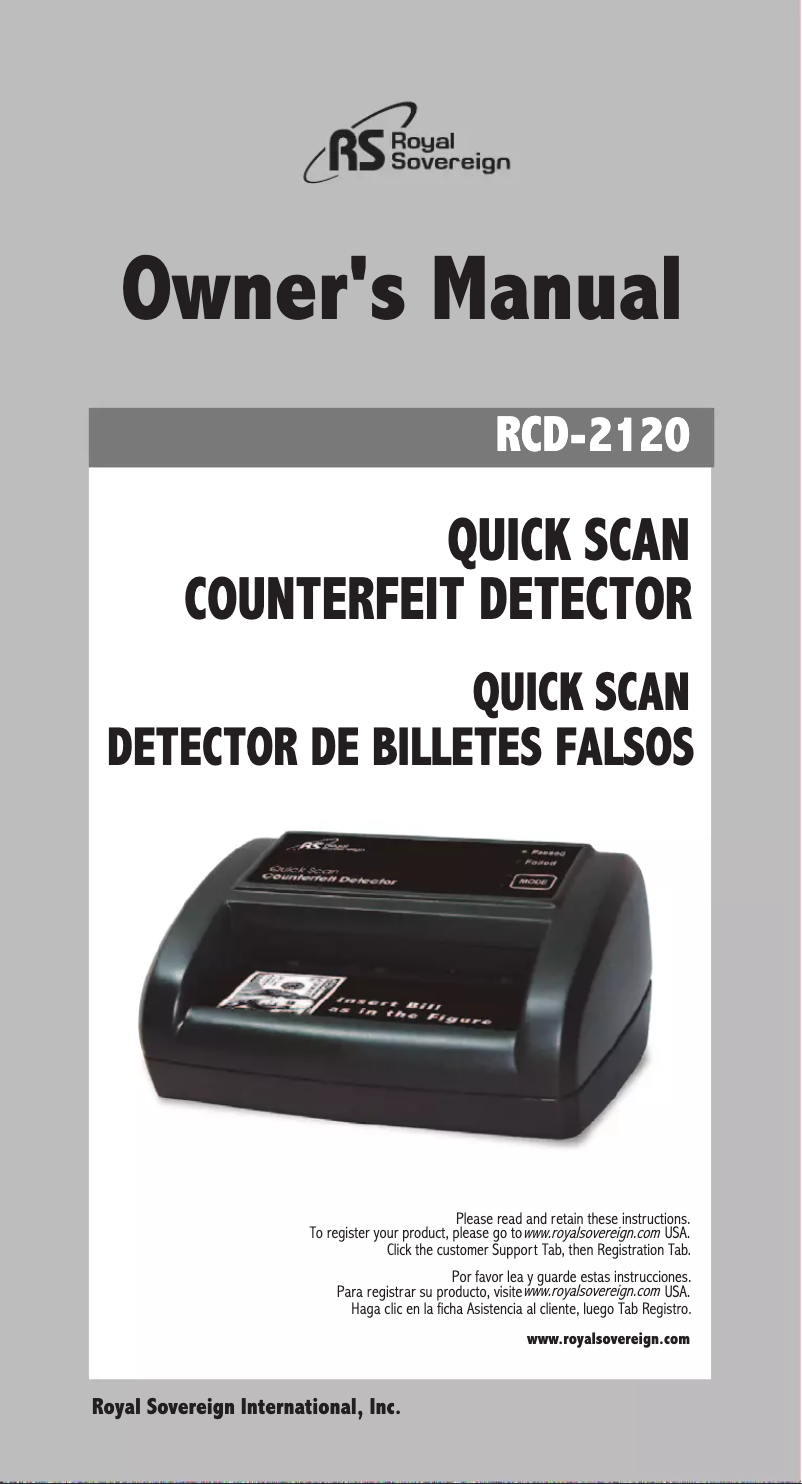 Imagen de la primera página del manual del dispositivo RCD-2120