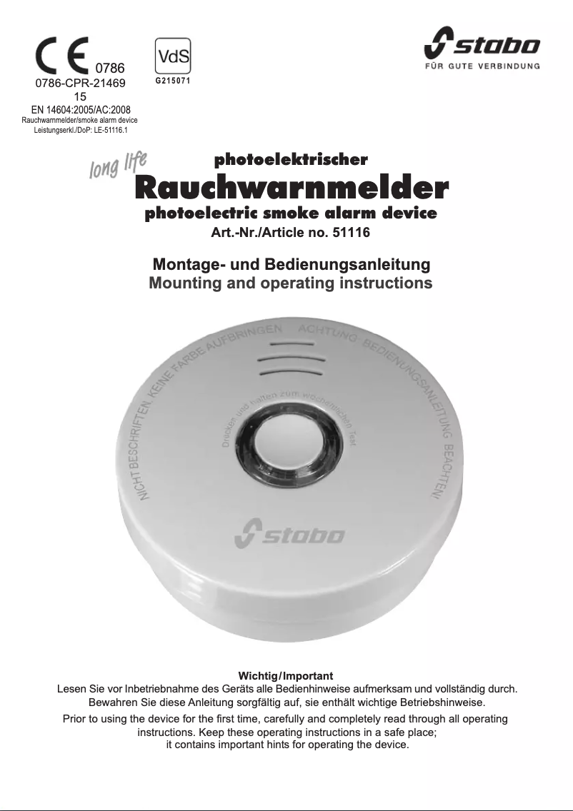 Imagen de la primera página del manual del dispositivo 51116