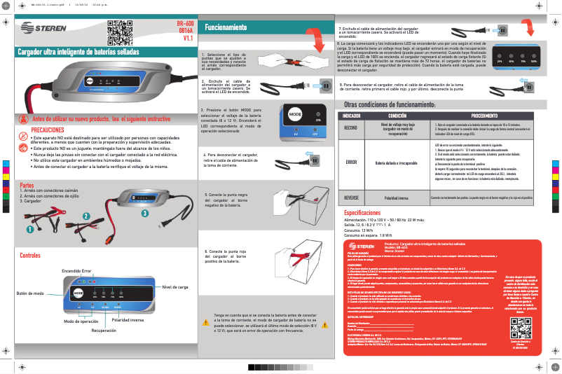 Imagen de la primera página del manual del dispositivo BR-600