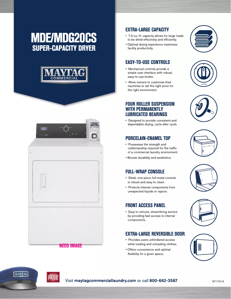 Página 1 del manual Ficha técnica Maytag MDE20CSAYW