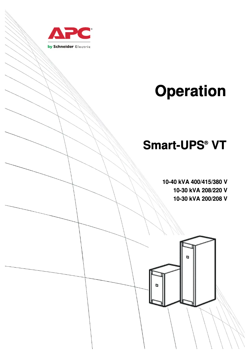 Imagen de la primera página del manual del dispositivo Smart-UPS VT 20kVA 400V
