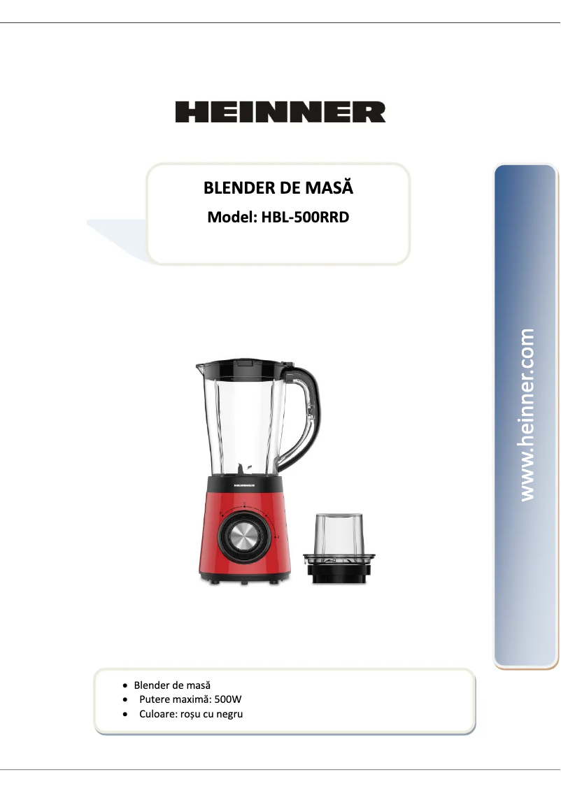 Imagen de la primera página del manual del dispositivo HBL-500RRD