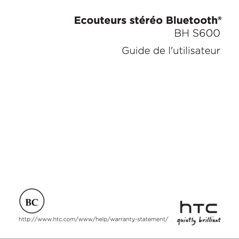 Imagen de la primera página del manual del dispositivo BH S600