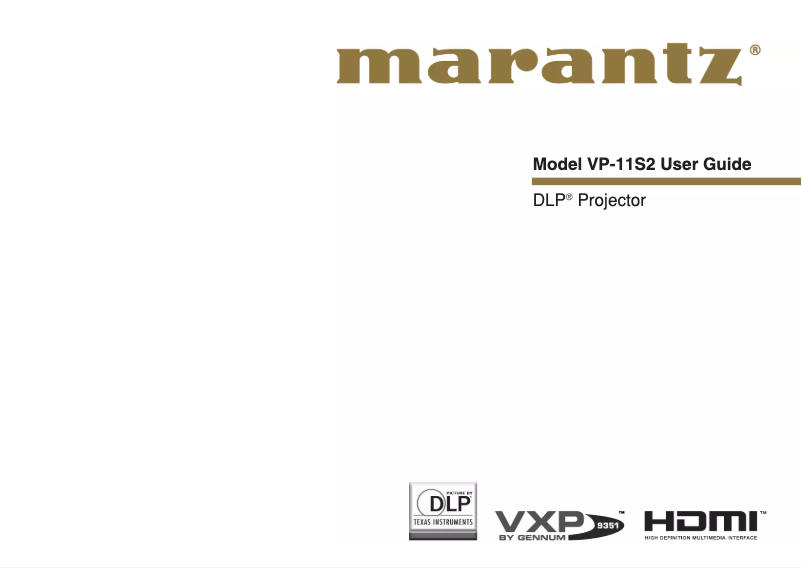 Página 1 del manual Manual de usuario Marantz VP-11S2