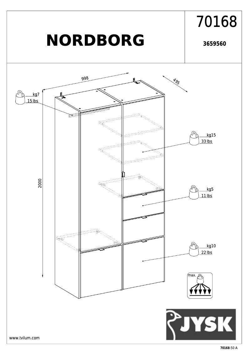Página nº 1 - Manual de usuario JYSK Nordborg (100x200x50)