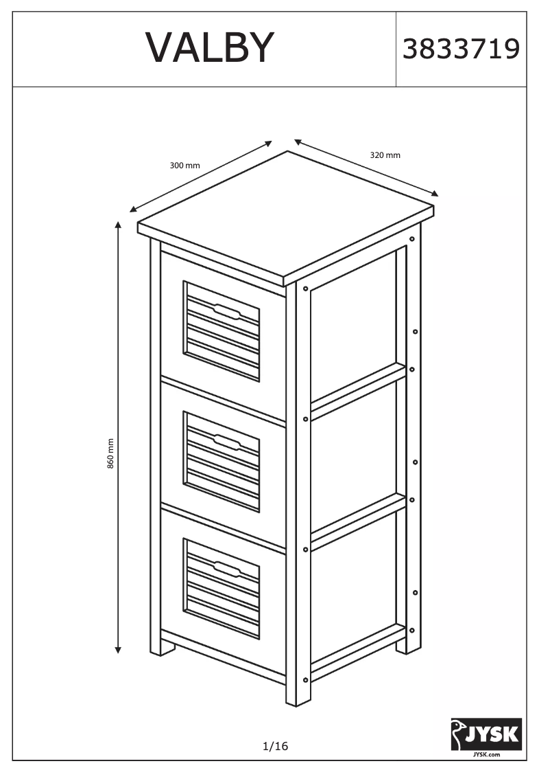 Página nº 1 - Manual de usuario JYSK Valby (32x86x30)