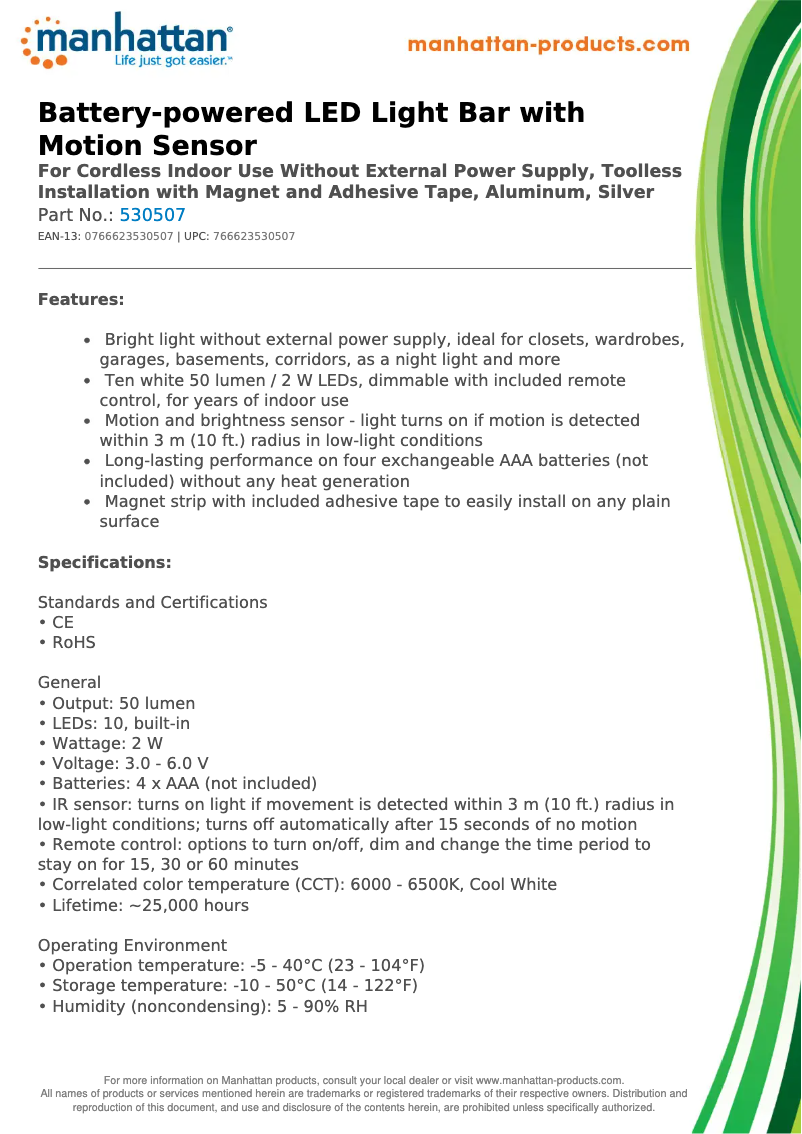 Imagen de la primera página del manual del dispositivo 530507