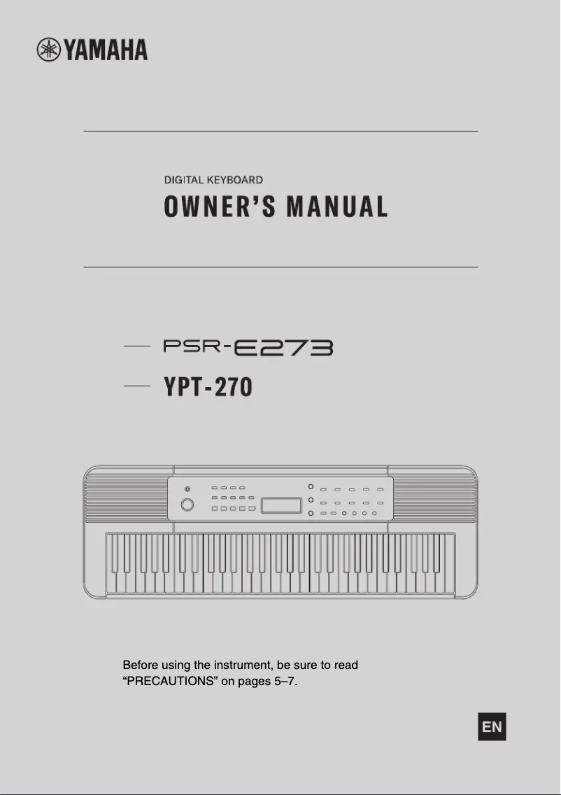 Página 1 del manual Manual de usuario Yamaha YPT-270