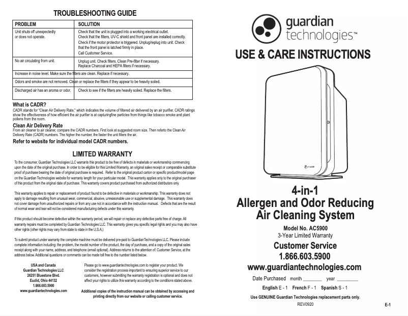 Página 1 del manual Manual de usuario Guardian AC5900