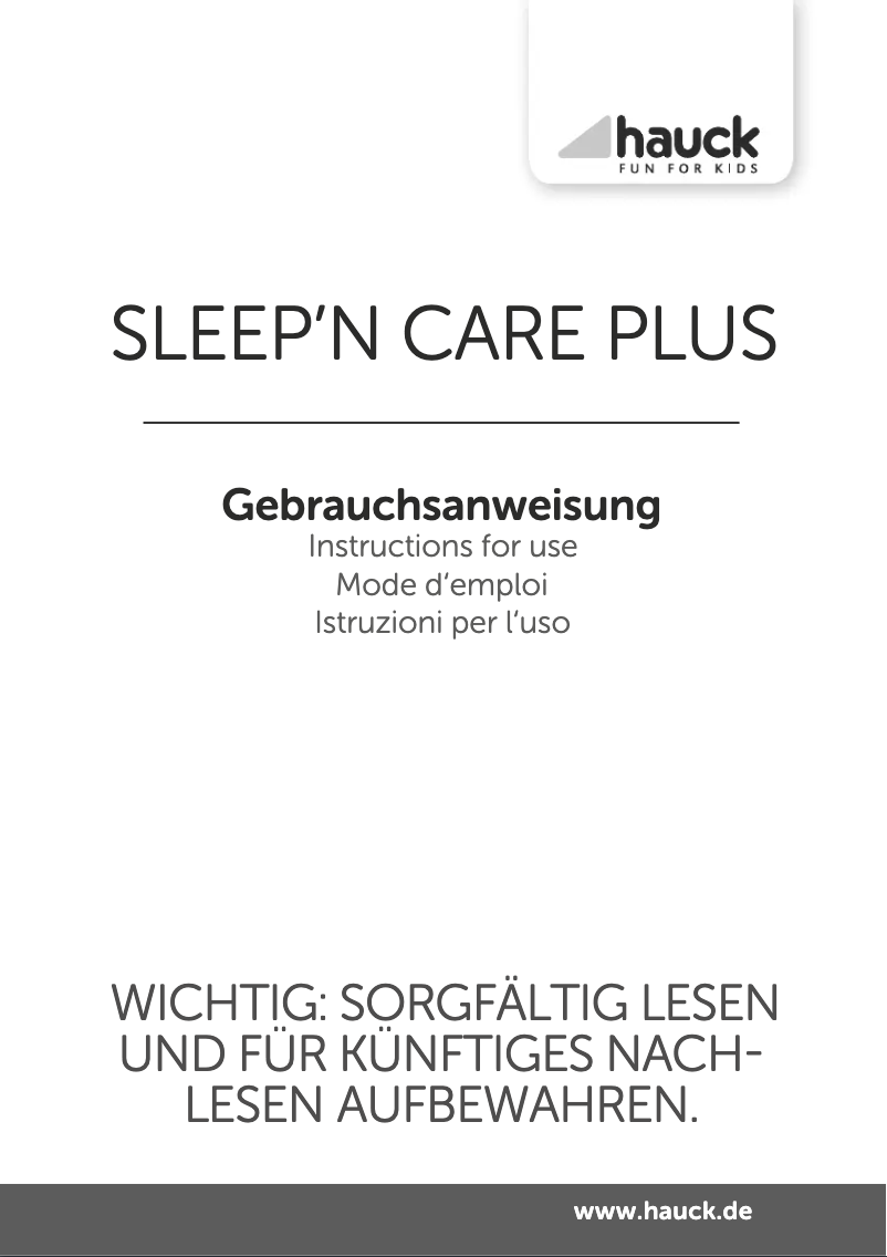 Página 1 del manual Manual de usuario Hauck Sleep'n Care Plus