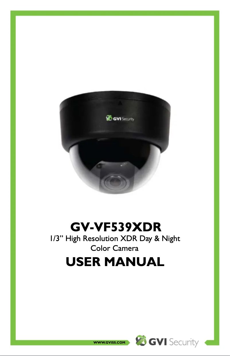 Página nº 1 - Manual de usuario GVI Security GV-VF539XDR