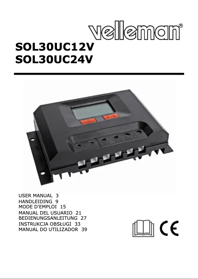 Página nº 1 - Manual de usuario Velleman SOL30UC12V