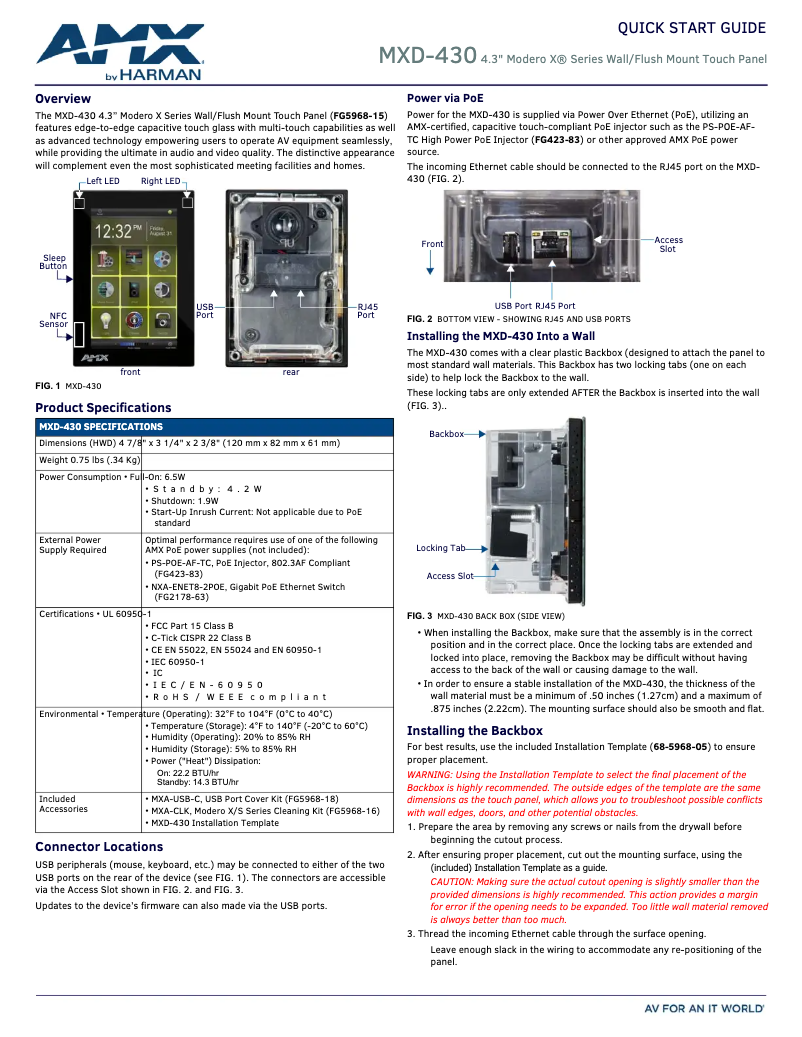 Página 1 del manual Manual de usuario AMX MXD-430