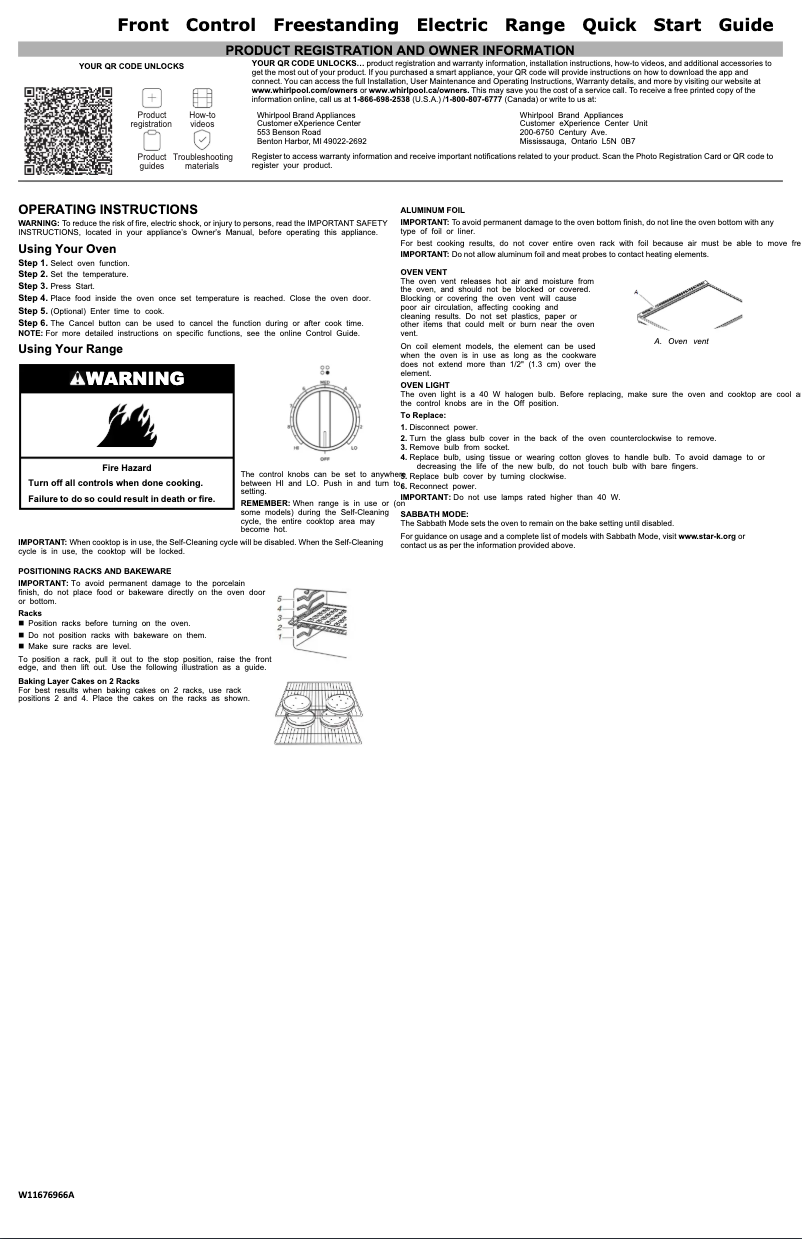 Página 1 del manual Guía de inicio rápido Whirlpool YWEE515S0LV