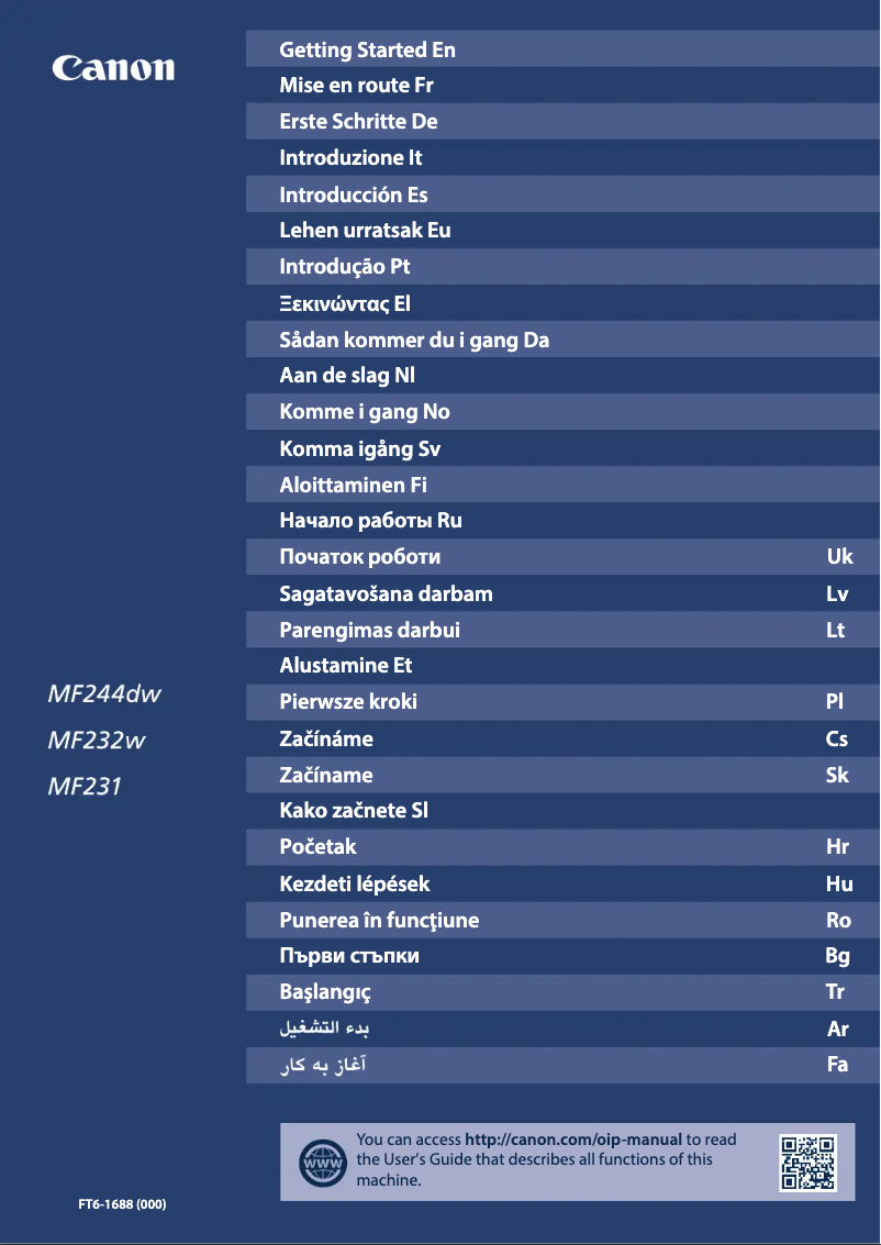 Página 1 del manual Manual de usuario Canon i-Sensys MF232W