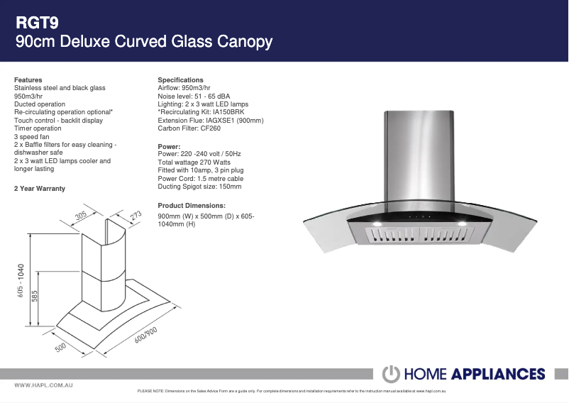 Imagen de la primera página del manual del dispositivo RGT9