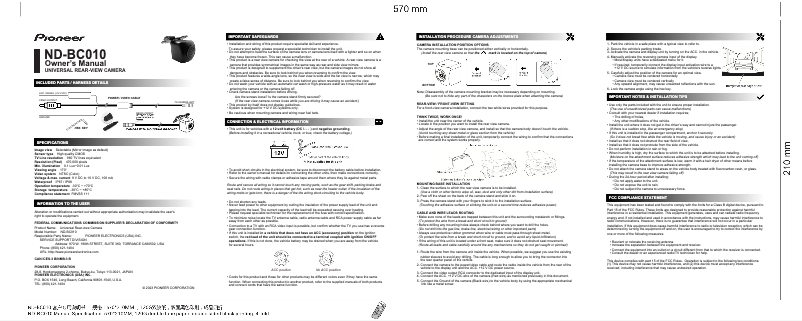 Página nº 1 - Manual de usuario Pioneer ND-BC010