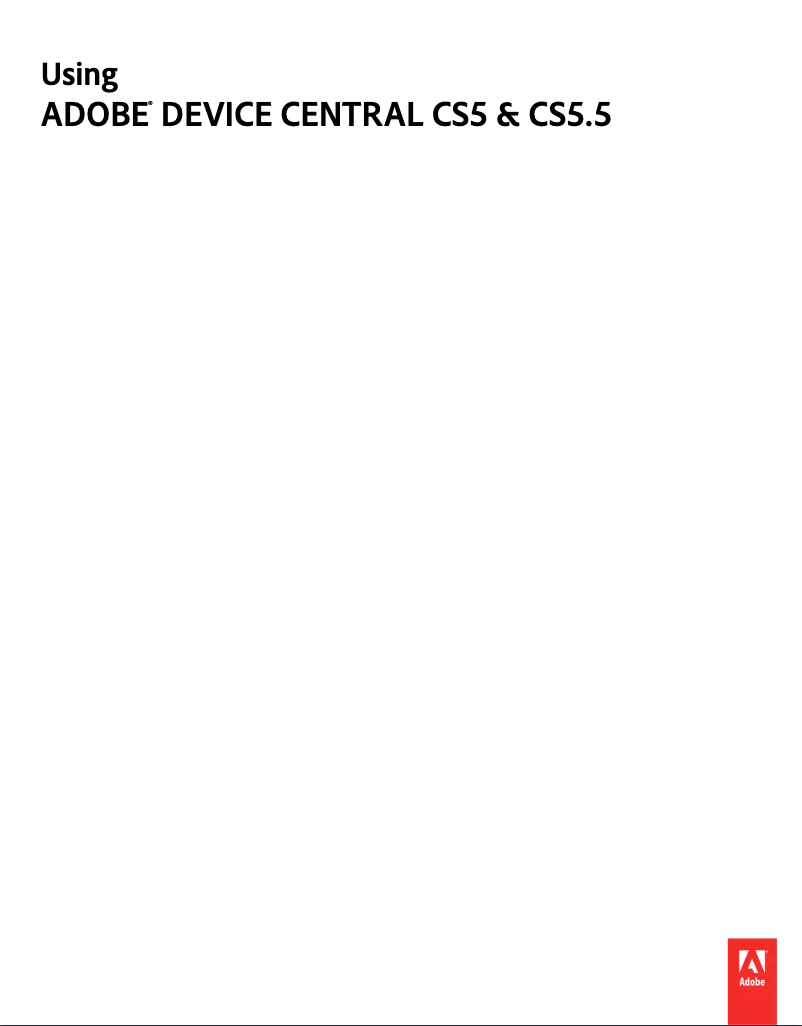 Imagen de la primera página del manual del dispositivo Device Central CS5.5