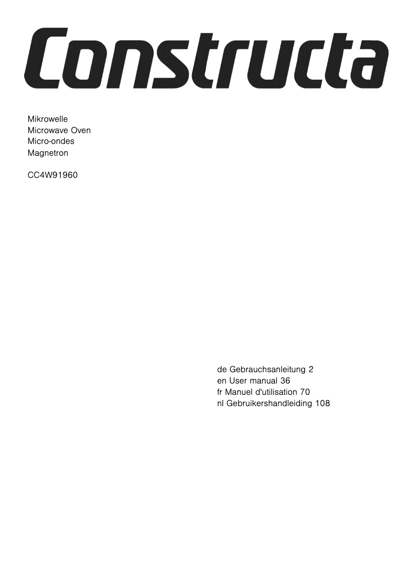 Imagen de la primera página del manual del dispositivo CC4W91960