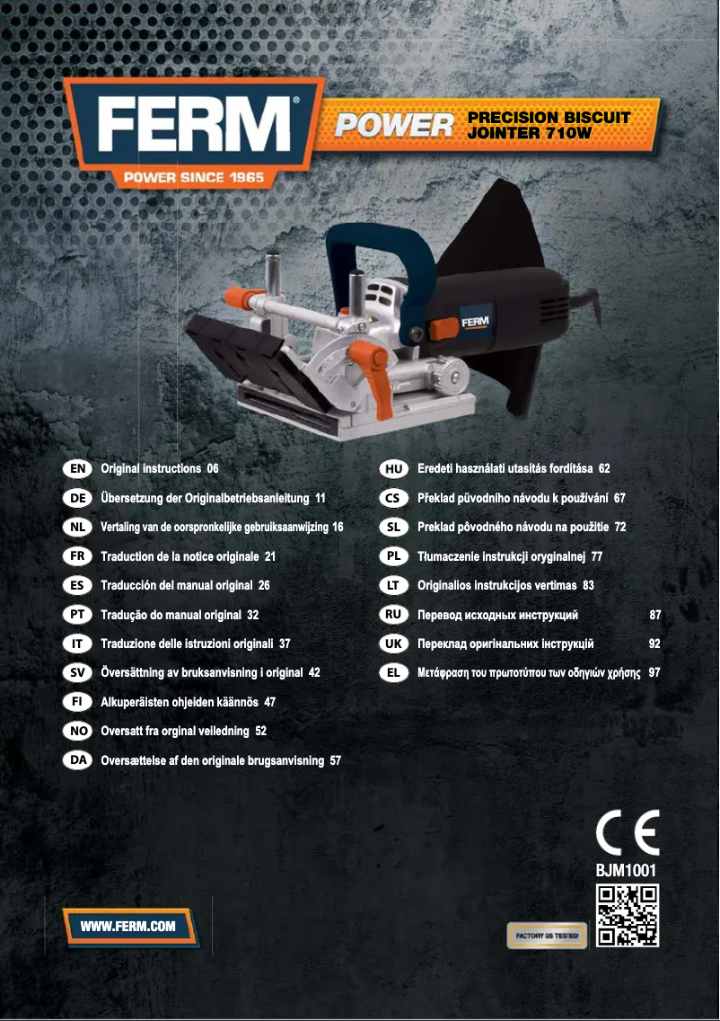 Página 1 del manual Manual de usuario Ferm BJM1001