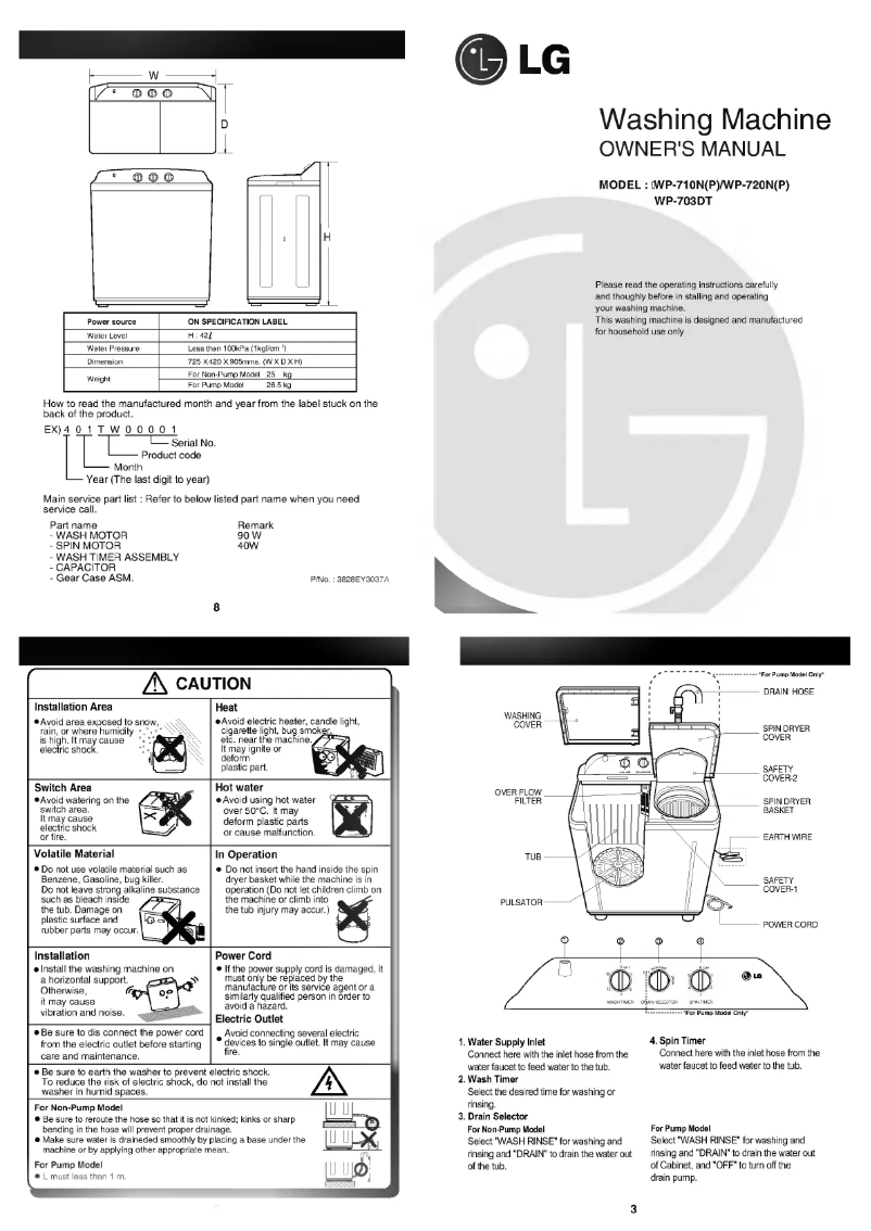 Imagen de la primera página del manual del dispositivo WP-720NP