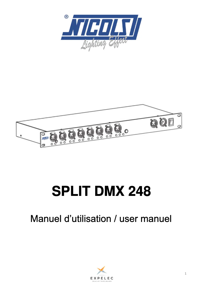 Página 1 del manual Manual de usuario Nicols SPLIT DMX248
