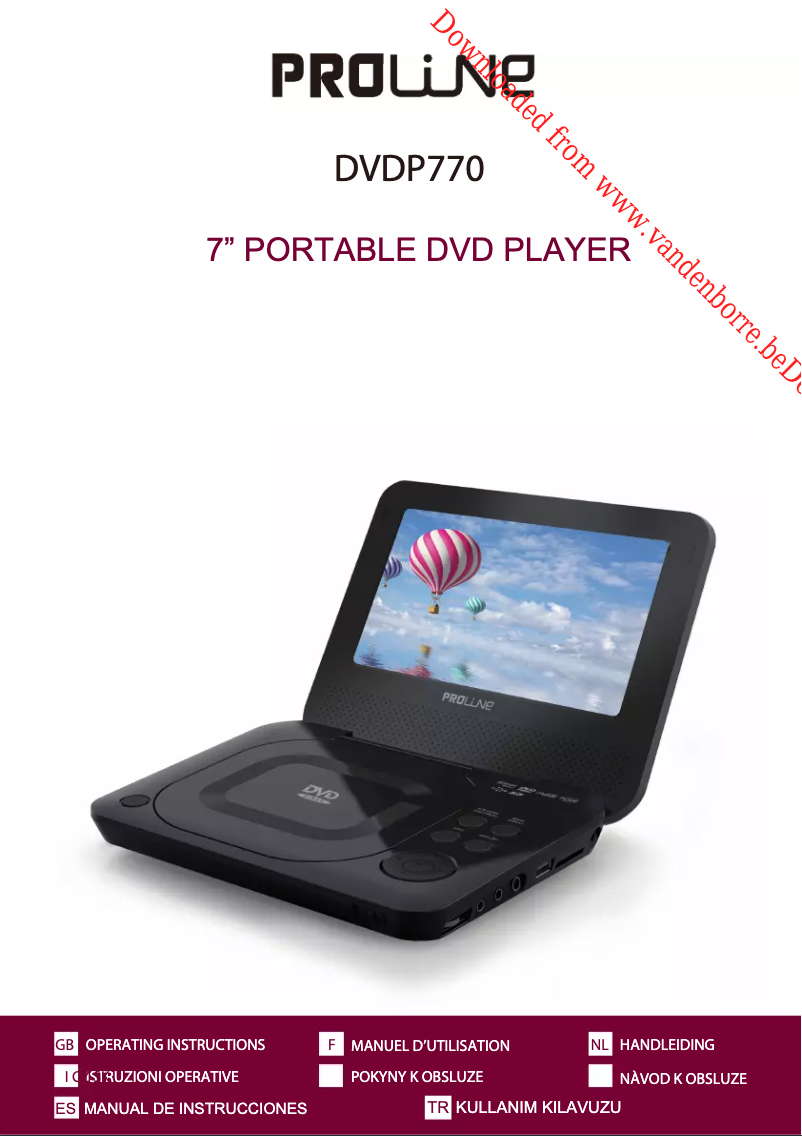 Página 1 del manual Manual de usuario Proline DVDP770