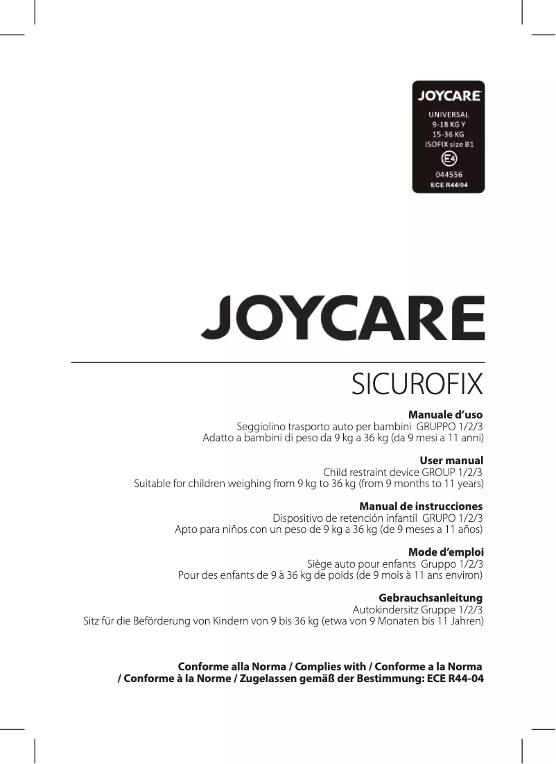 Página 1 del manual Manual de usuario Joycare Sicurofix JC-1292