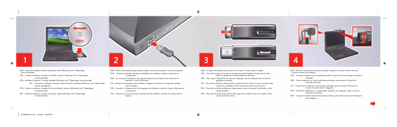 Imagen de la primera página del manual del dispositivo LifeCam CGC-00002