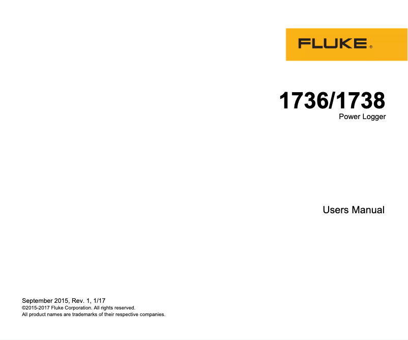 Página 1 del manual Manual de usuario Fluke 1738