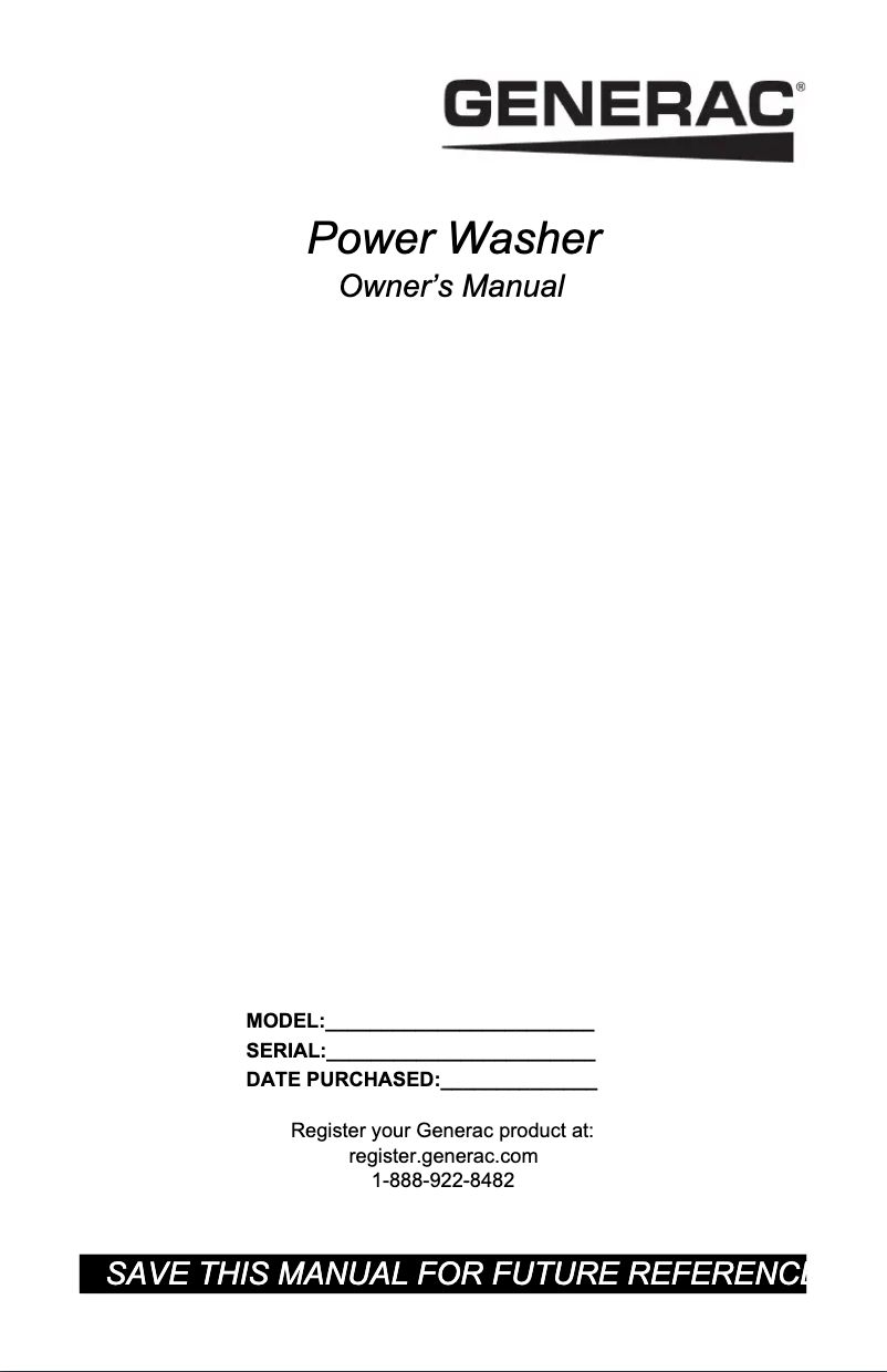 Página nº 1 - Manual de usuario Generac G0088740