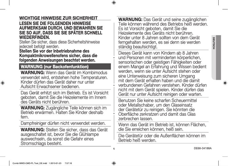 Imagen de la primera página del manual del dispositivo GE732K