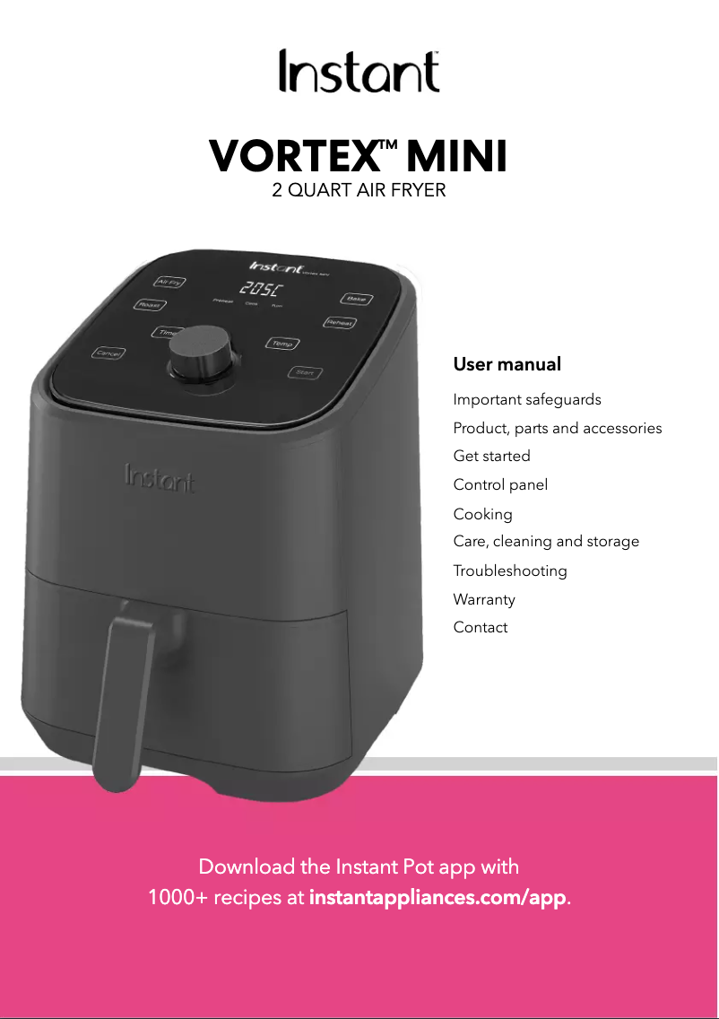 Imagen de la primera página del manual del dispositivo Vortex Mini