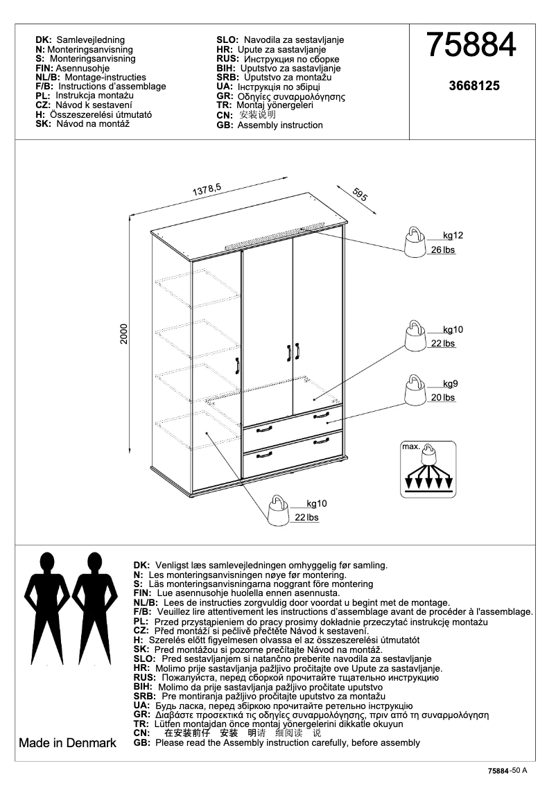 Página nº 1 - Manual de usuario JYSK Ravnholt (138x200x60)