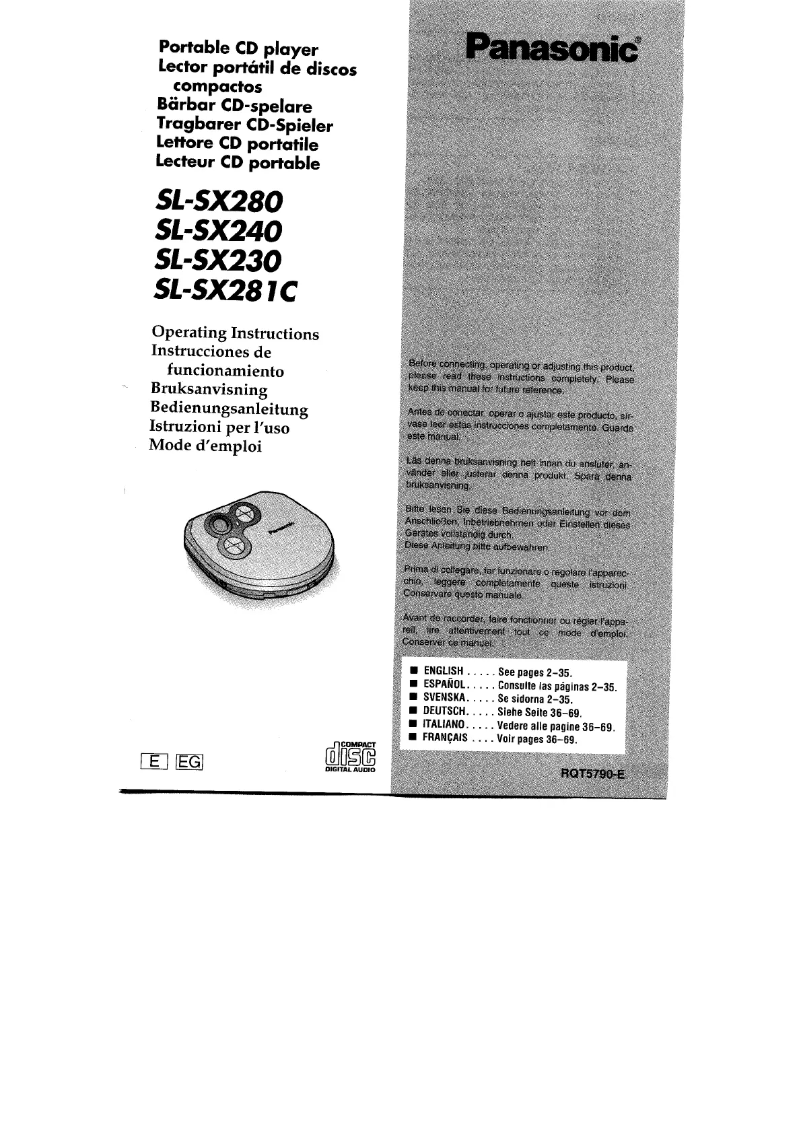 Imagen de la primera página del manual del dispositivo SL-SX281C