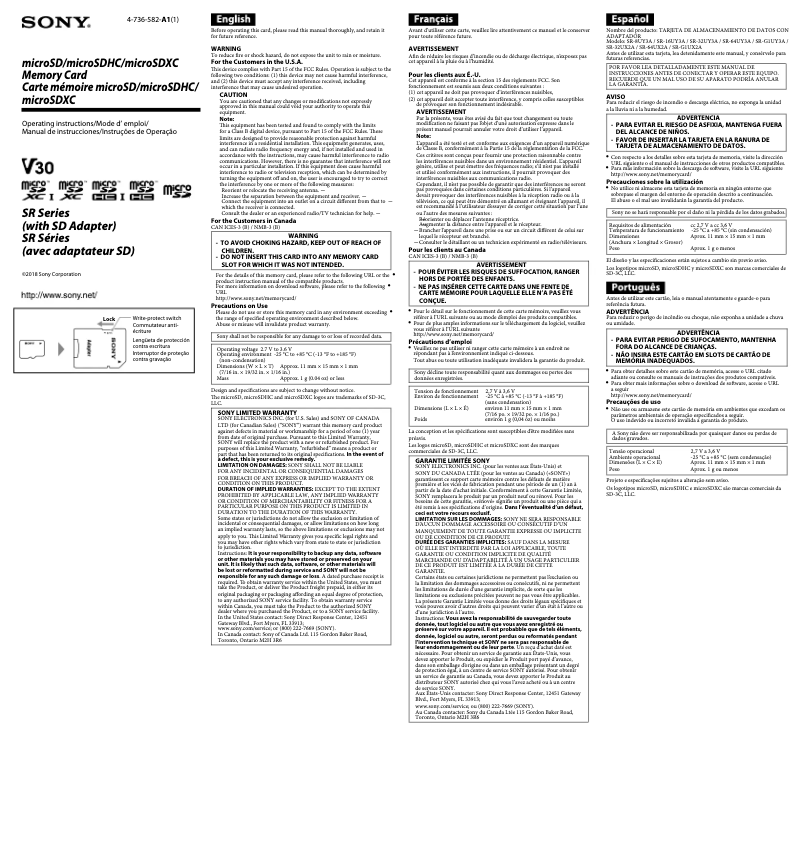 Página 1 del manual Manual de usuario Sony SR-16UY3A