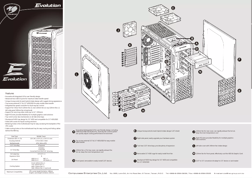 Página 1 del manual Manual de usuario Cougar Evolution BO