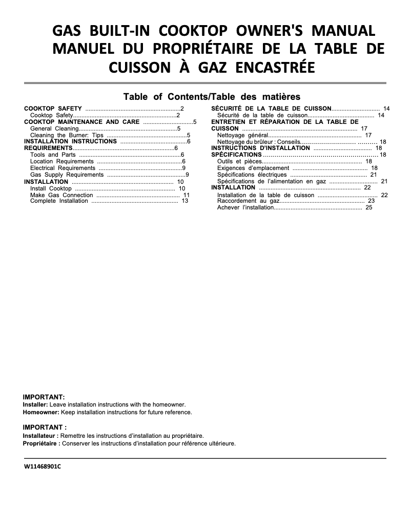 Imagen de la primera página del manual del dispositivo AGC6540KFS