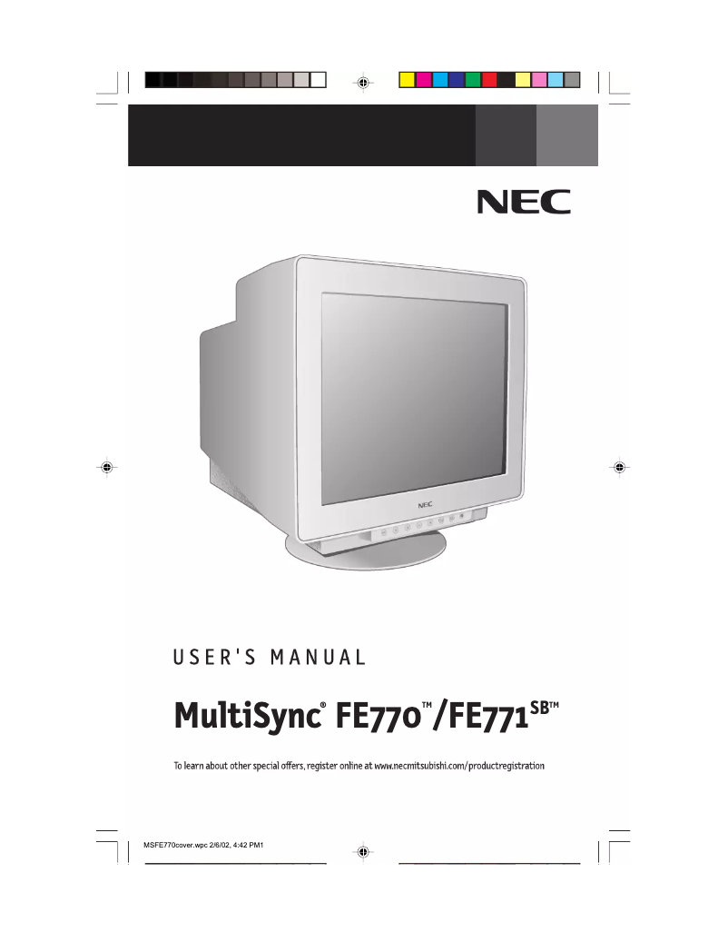 Página nº 1 - Manual de usuario NEC MultiSync FE770