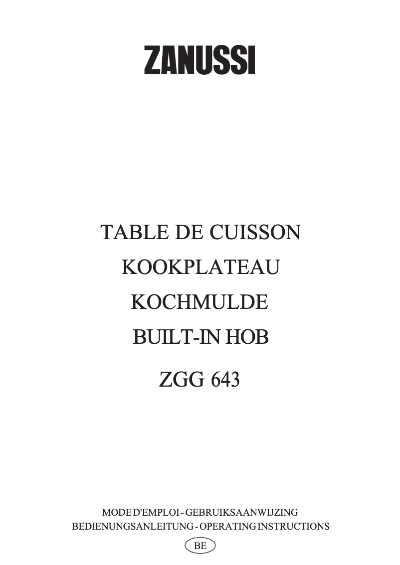 Imagen de la primera página del manual del dispositivo ZGG 643 ICA