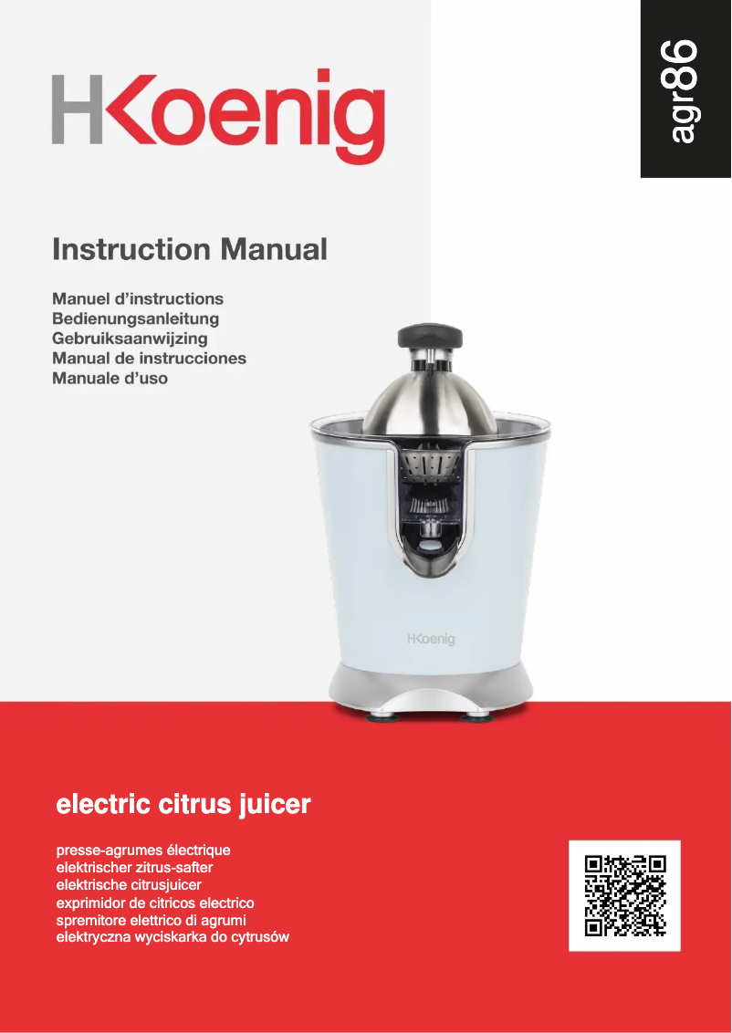 Imagen de la primera página del manual del dispositivo AGR86